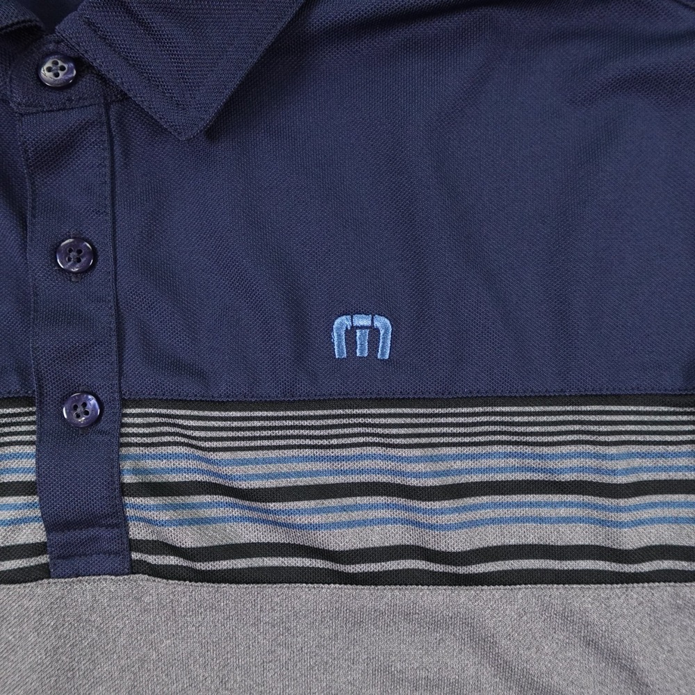Peter Millar Polo Shirt Mens Large Blue Striped Band Lightweight Polyester Blend - Picture 4 of 9